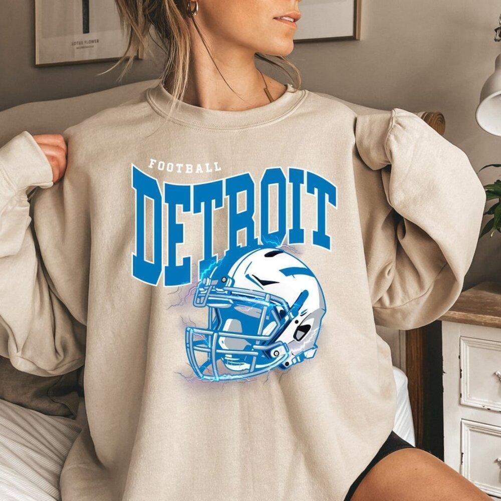 Detroit Football Retro Team Graphic Streetwear Classic Unisex Sweatshirt